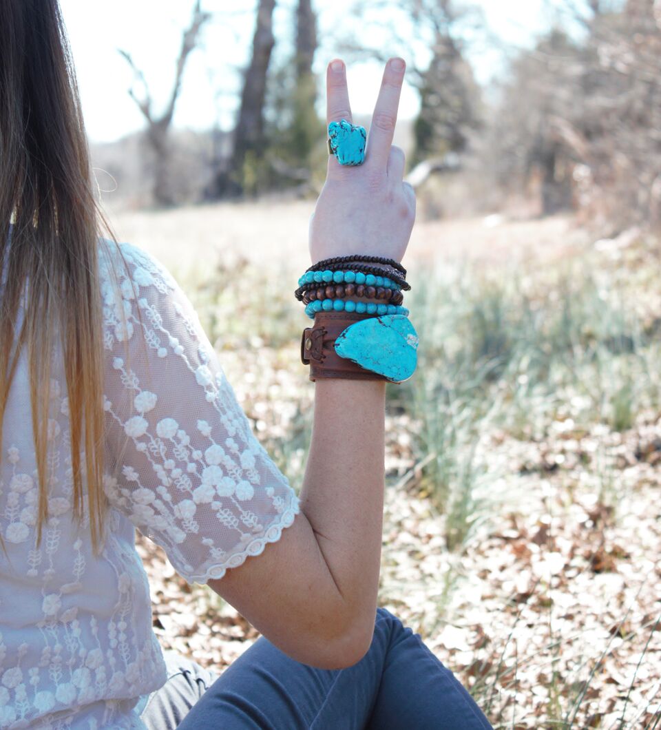 Bracelet Bar -Large Wood Beaded Stretch Bracelet