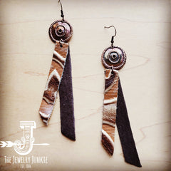 Leather Rectangle Earrings in Brown and Sienna Laredo