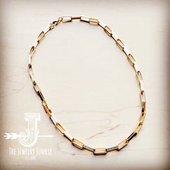 Matte Gold Large Chain Link Layering Necklace