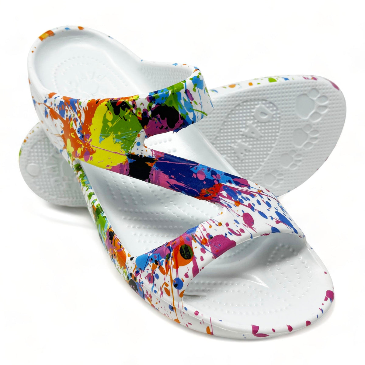 DAWGS Women's PAW Print Z Sandals - Artist Palette