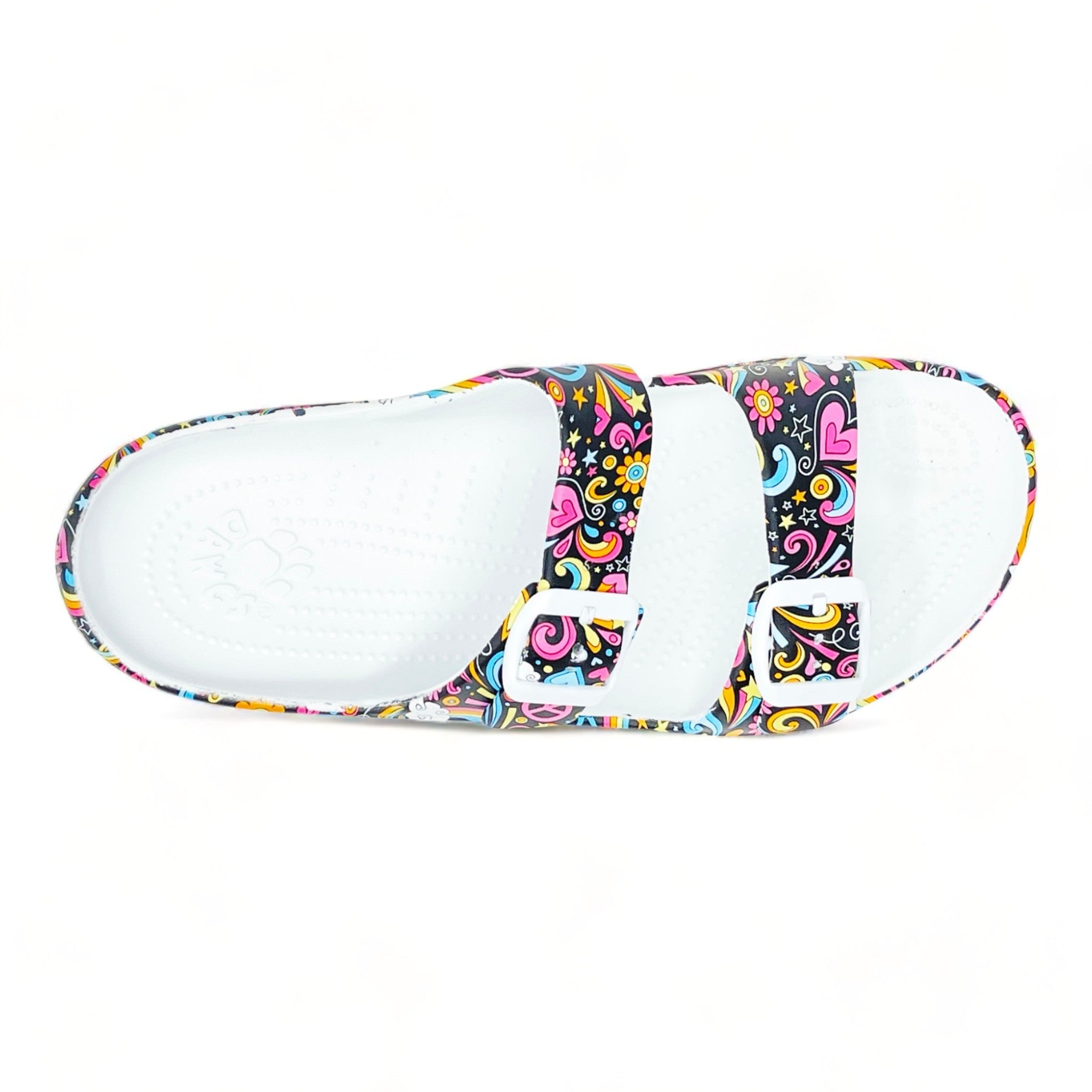 DAWGS Women's PAW Print Adjustable 2-Strap Buckle Sandals - Feelin' Groovy