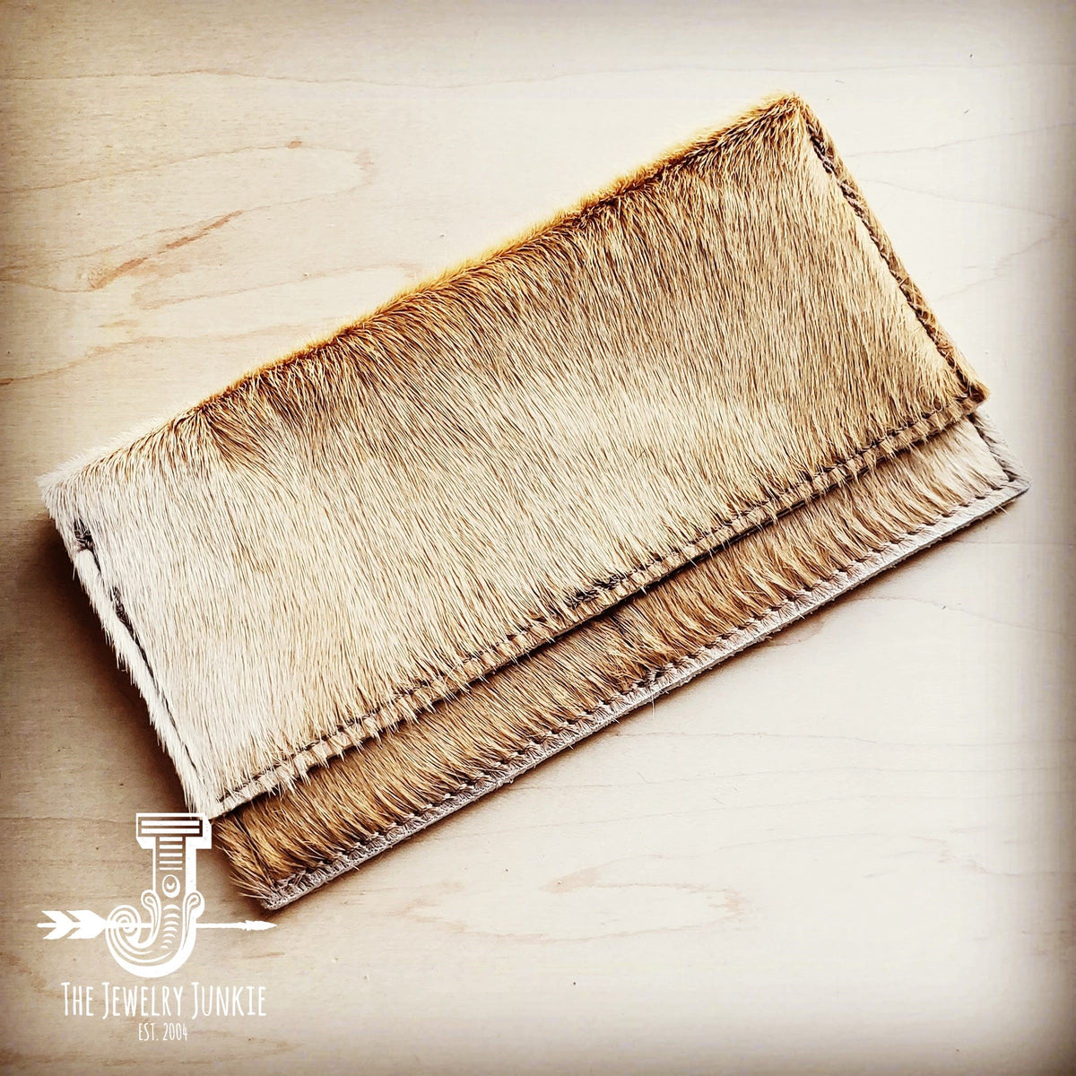 Hair-on-Hide Leather Wallet-Light Tan Brindle