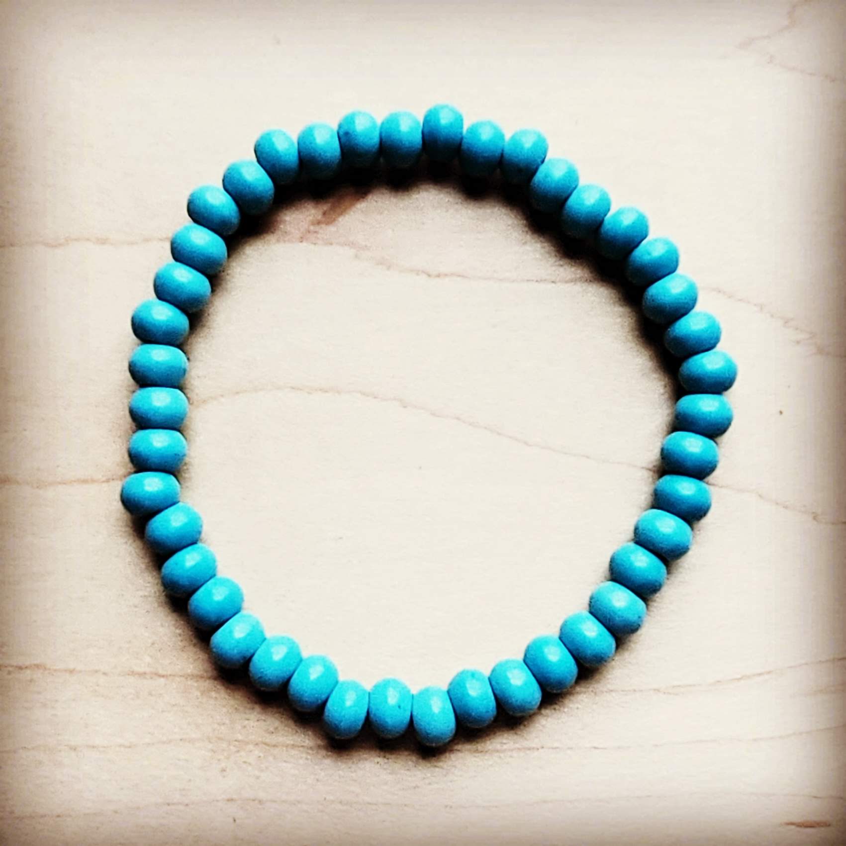 Blue Turquoise Stackable Stretch Bracelet