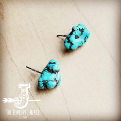 Blue Turquoise Stud Earrings