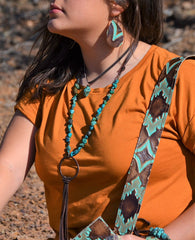 Leather Choker with African Turquoise Accent